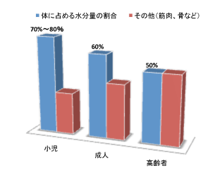 体に占める水分量お割合
